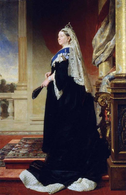 Heinrich Martin Krabbe Portrait of Queen Victoria as widow Spain oil painting art